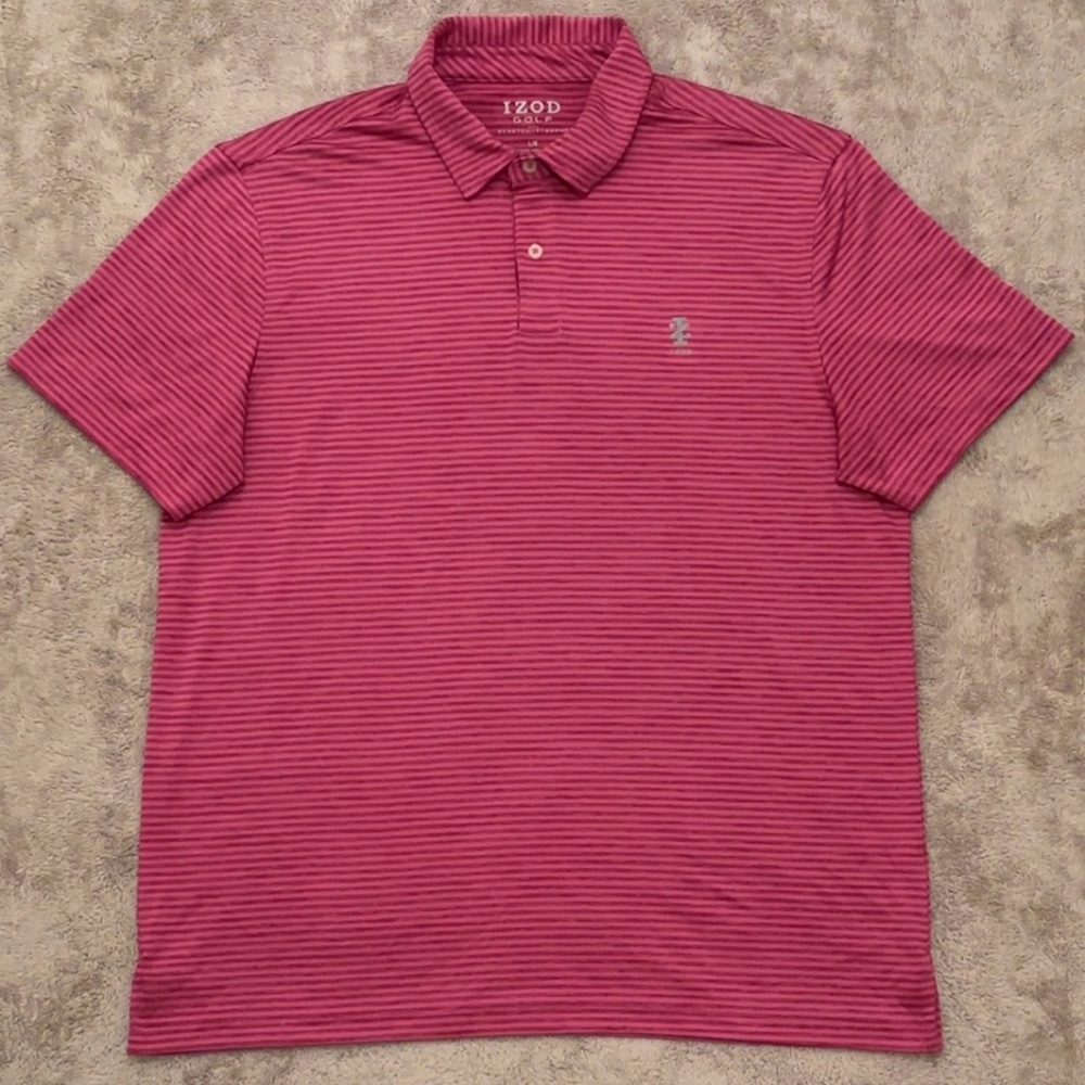 Izod Golf Men's Polo Size Large Pink